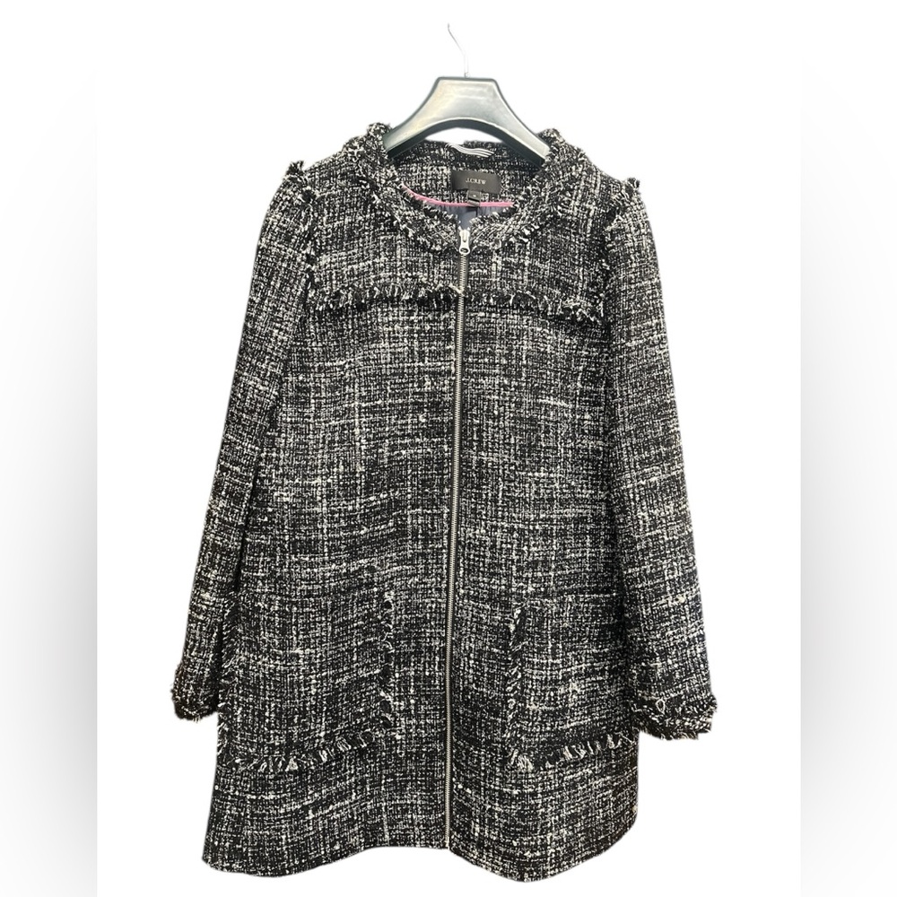J. Crew Women's Black and White Tweed Blazer